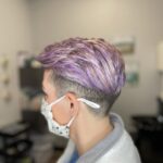 purple hair buzz cut